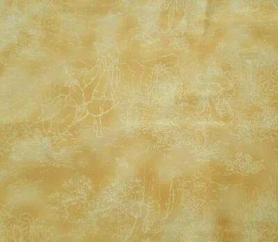 9" Jemima Puddle Duck Beatrix Potter Quilting Treasures Tonal Yellow Toile - Image 1 of 3