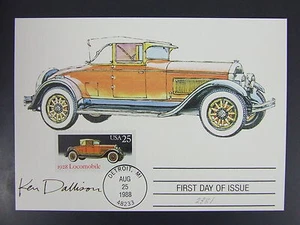 1928 Locomobile Ken Dallison Autographed Maximum Card First Day Detroit 1988 - Picture 1 of 2