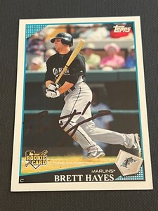 Brett Hayes Signed 2009 Topps Updates UH Card Auto Rookie Marlins Autograph COA
