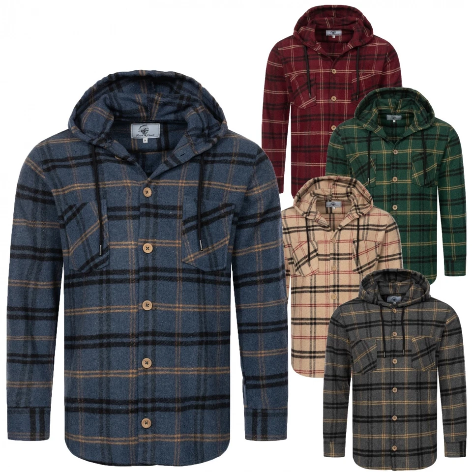 Rock Creek Herren Hemd Flanellhemd Kapuzenjacke Karohemd Holzfällerhemd H-334  - Bild 1 von 1
