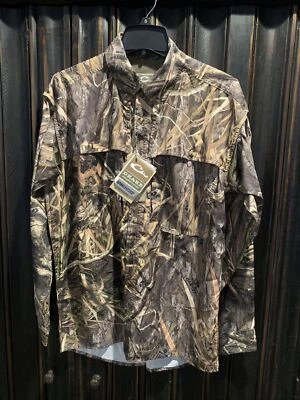 DRAKE WATERFOWL EST CAMO FLYWEIGHT WINGSHOOTER'S SHIRT SHADOWGRASS HABITAT SZ M - Image 1 of 4
