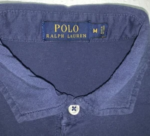 Polo Ralph Lauren Shirt Size Medium Navy Blue Short Sleeve Button Up - Picture 1 of 12