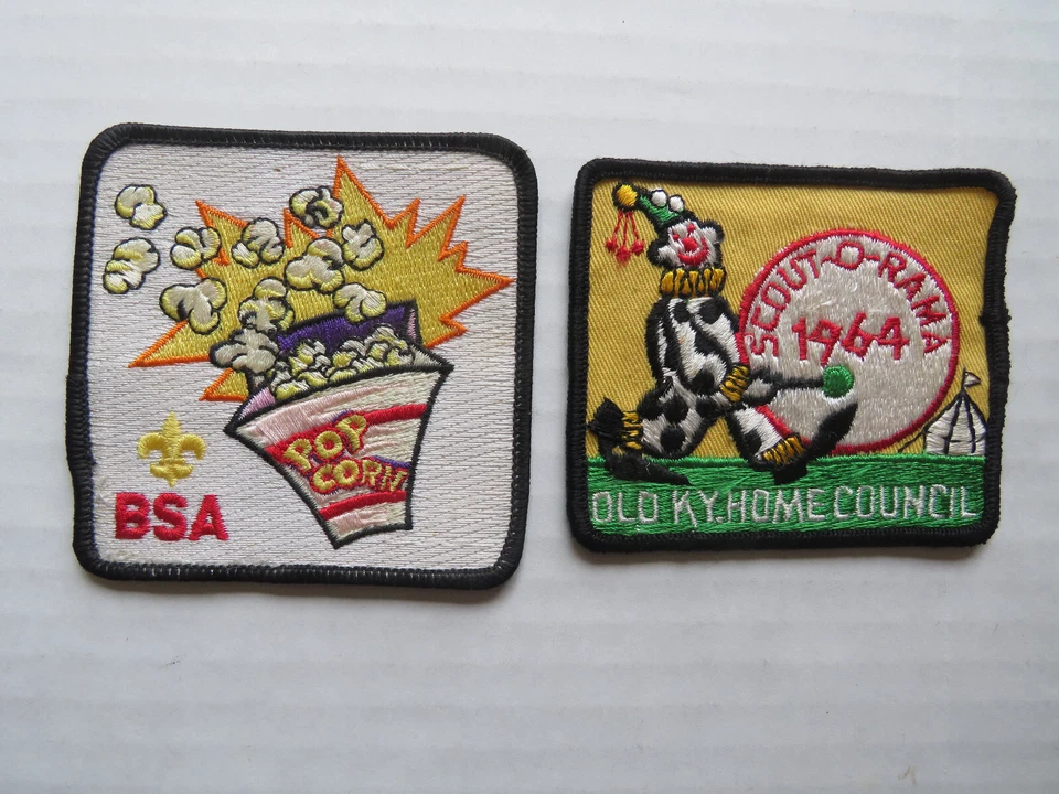 Vintage 1964 Old KY. HOME COUNCIL Scout-O-Rama Patch & BSA POP CORN Patch - Image 1 of 4