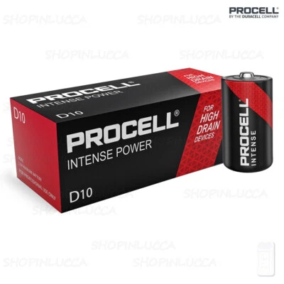10 Duracell Procell Intense D pile torcia alcaline batterie alta potenza - Immagine 1 di 4