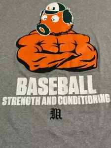 Adidas Authentic TEAM Miami Hurricanes Baseball Strength & Conditioning T-Shirt - Picture 1 of 2