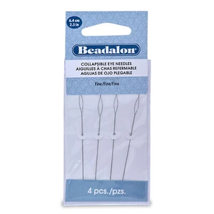 Beadalon FINE Collapsible Eye Beading Needles 2.5" 4/Pkg, Easy Thread & Flexible - Picture 1 of 1