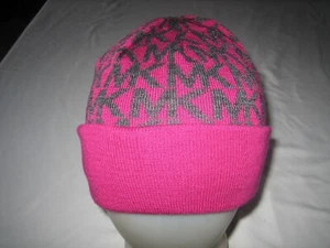 womens michael kors beanie hat signature logo  one size fuscia  NWT - Picture 1 of 5
