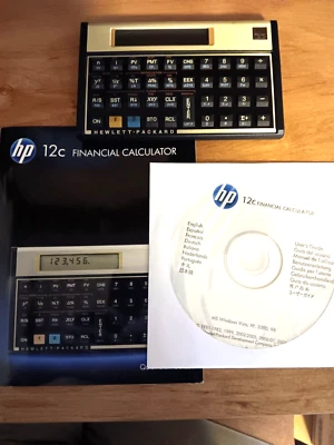 HP 12C Financial Calculator With User Manual and CD Tested - Image 1 of 3