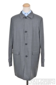 NWT - HUGO BOSS Dylan2 Solid Gray Blue Reversible Mens Jacket Trench Coat - 42 R - Picture 1 of 9