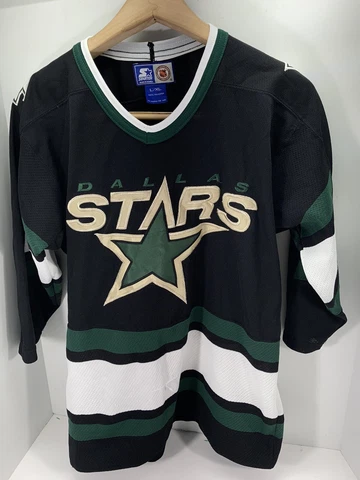 Dallas Stars Starter Jersey Men L/XL NHL Hockey Black Green White Vintage 90s Cover
