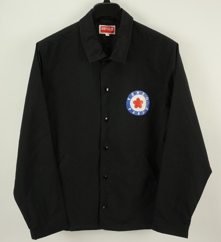 Nuova giacca allenatore KENZO Paris The Who Target uomo grande nera a scatto davanti nylon