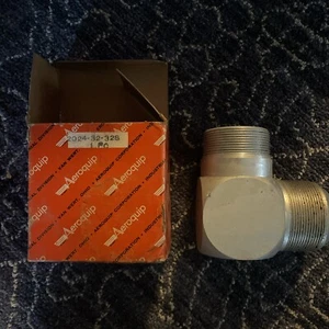 AEROQUIP 2024-32-32S 2" MNPT x 2" MJIC, 90Deg Elbow, Zinc Plated Steel - Picture 1 of 3