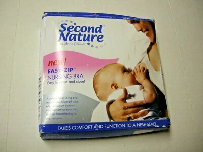 Sutiã de Enfermagem da Second Nature, Zíper Fácil, Tamanho 38C, Branco, Novo - Imagem 1 de 2