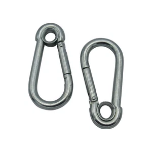 X2 5MM Zinc Plated Carbine Hooks With Eyelet - Picture 1 of 8