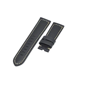 22x20mm Black Leather Watch Strap For Panerai Luminor Marina Submersible - Picture 1 of 6