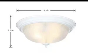 Hampton Bay 15 in. 3-Light White Dome Flush Mount with White Glass Shade 385589 - Picture 1 of 3