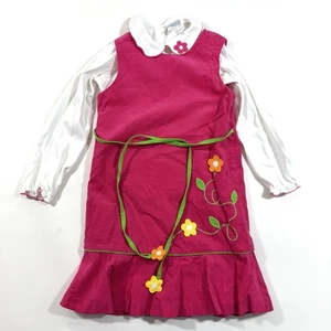 Florence Eiseman Corduroy Flower Jumper Dress Size 6 - Picture 1 of 6