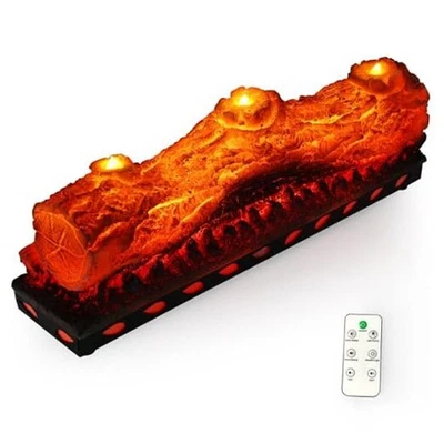 Chimenea Eléctrica Troncos Efecto Llama Realista con Vela Luz LED Llama USB  Foto 1 de 4