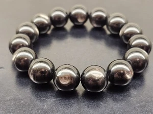 Top Quality Natural Hypersthene Beads Bracelet 12.1mm - Picture 1 of 4