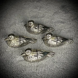 Silea - Francia - Pato - Tarjeteros - Juego de 4 - Decoración de mesa - Color plata - Imagen 1 de 10