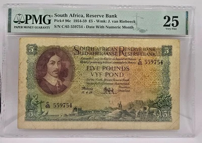 1958 South African 5 Pound graded - PMG 25VF Pick# 96C - Image 1 of 3