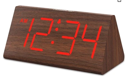 Despertadores digitales de madera para dormitorios - Reloj de escritorio eléctrico con gran número Foto 1 de 4