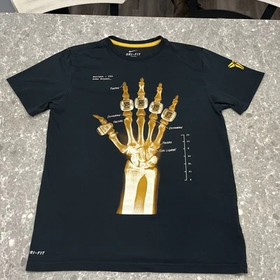 Nike Dri Fit Kobe Hand Championship Rings X-Ray Shirt Broken Not Beaten Medium - Image 1 of 4