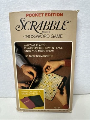 Vintage 1978 Pocket Edition Scrabble Crossword Travel Game No. 27 in Box - Image 1 of 4