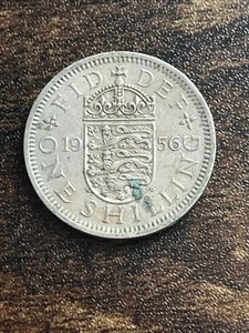 1956 UK United Kingdom Great Britain One 1 Shilling Actual Coin TB2206* - Picture 1 of 2