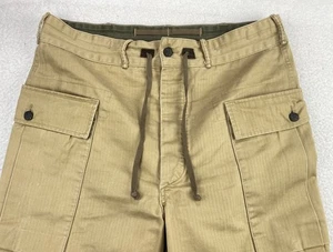 RRL Ralph Lauren Mens Pants 34 x 29 Khaki Cargo HBT Utility P44 Monkey Paratroop - Picture 1 of 16