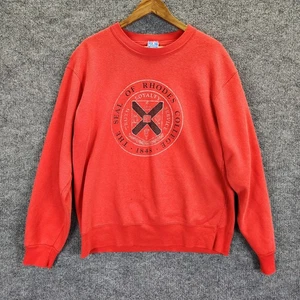 Vintage Rhodes College Sweater Mens XL Red Pullover Sweatshirt Fleece 90s USA - Picture 1 of 11