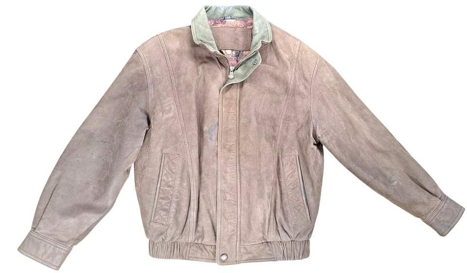 Chaqueta Bomber De Colección Expressions Worldwide 100% Cuero Marrón Talla MEDIANA Cremallera Foto 1 de 4