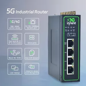 InHand Networks 5G Industrial Router VPN Router Wi-Fi Cloud Managed M2M - Imagen 1 de 8