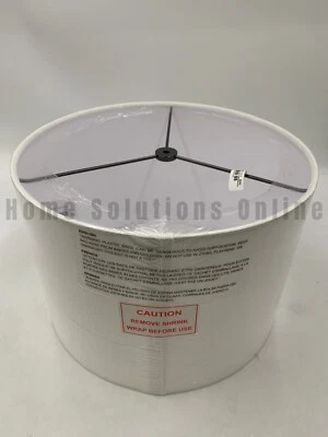 Pantalla de lámpara Pottery Barn Gallery de lino texturizado de lados rectos blanca pequeña #3002D Foto 1 de 4