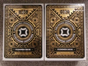2 - Mechanic Glimmer Deck Playing Cards Poker Size Gold Marked Limited Custom - Picture 1 of 9