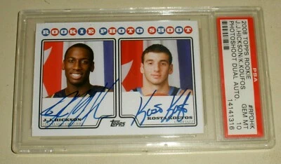 JJ Hickson/Kosta Koufos RC 2008-2009 Topps Dual Autographs PSA10!Cavs F/Jazz C  - Image 1 of 2