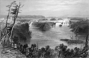 CANADA - LA RIVIÈRE OTTAWA (des OUTAOUAIS) à OTTAWA (ex Bytown) - Gravure 19e - Imagen 1 de 2
