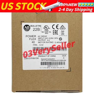 New Factory Sealed Allen-Bradley 22B-D1P4N104 PowerFlex 40 AC Drive Free Shipp - Picture 1 of 2