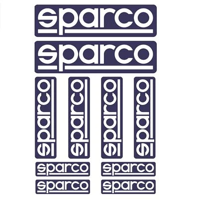 Sparco Motorsport Sticker Pack Race Rally with 10 Decals Mixed Sizes Blue/White - Image 1 of 4