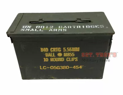 Original .50 CALIBER 5.56mm Military AMMO CAN M2A1 50CAL METAL AMMO CAN BOX VGC - Image 1 of 4