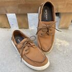 Sperry Top-Sider Men’s Tan Brown Leather Lace Up Loafers Boat Shoes Size 10 EUC