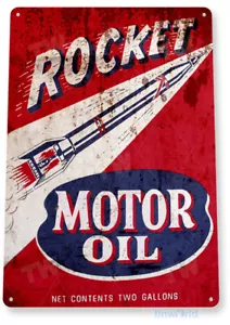 Rakete Motorölschild, Tankstelle, Garage, Autowerkstatt, Retro Blechschild B902 - Bild 1 von 2