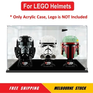 Display Case fr LEGO 3x Star Wars Super Heros Helmet 75274 75276 75277 Glue Free - Picture 1 of 5
