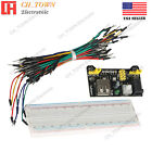 MB-102 Power Supply Module Solderless Breadboard 830 Point 65PCS Jumper Cable US