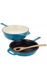 Rachael Ray 4-qt Cast Iron Chef Pan with Skillet & Wooden Spoon