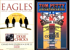 Eagles Tom Petty Joe Cocker Dixie Chicks NEW 2010 Concert Tour Event Cards 6 x 4 - Picture 1 of 1