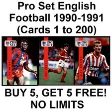 Pro Set English Football 1990-1991 (Cards 1 to 200) **Please Select Cards**