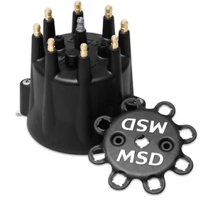 MSD Black V8 Distributor Cap With HEI Terminals and Spark Plug Wire Retainer - Bild 1 von 3