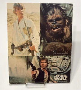 Vintage Star Wars Portfolio School Folder 1977 Luke Skywalker Chewbacca Han Solo - Picture 1 of 2