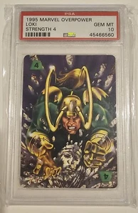 PSA 10 1995 Fleer Marvel Overpower Card Game Loki Strength 4 Card GEM MT - Foto 1 di 1